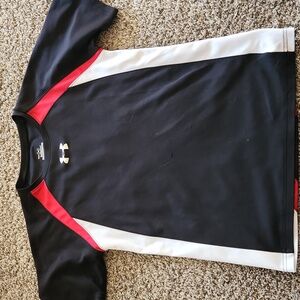 Under Armour Black Shirt with Red and White Panels